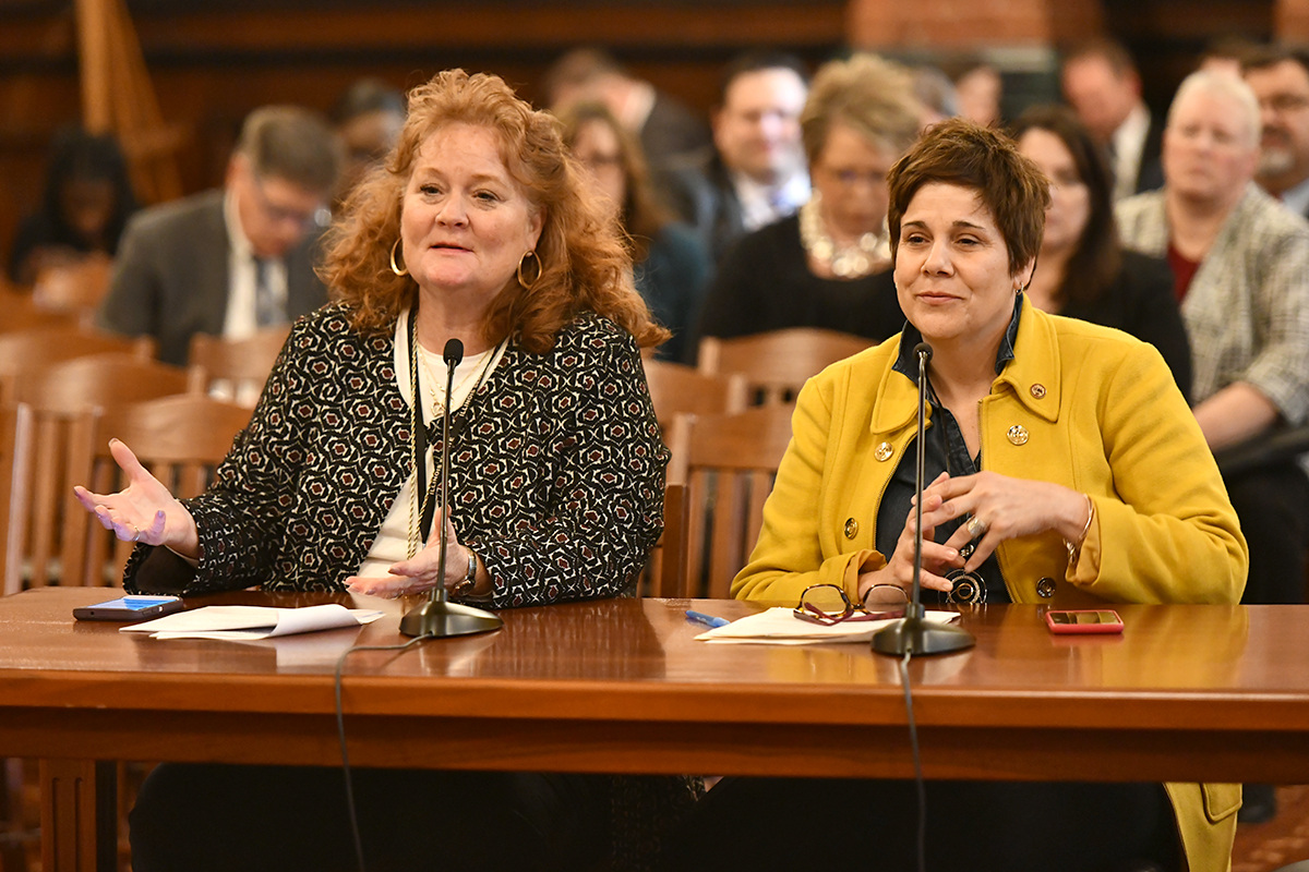 Sens. Laura Murphy and Jennifer Bertino-Tarrant