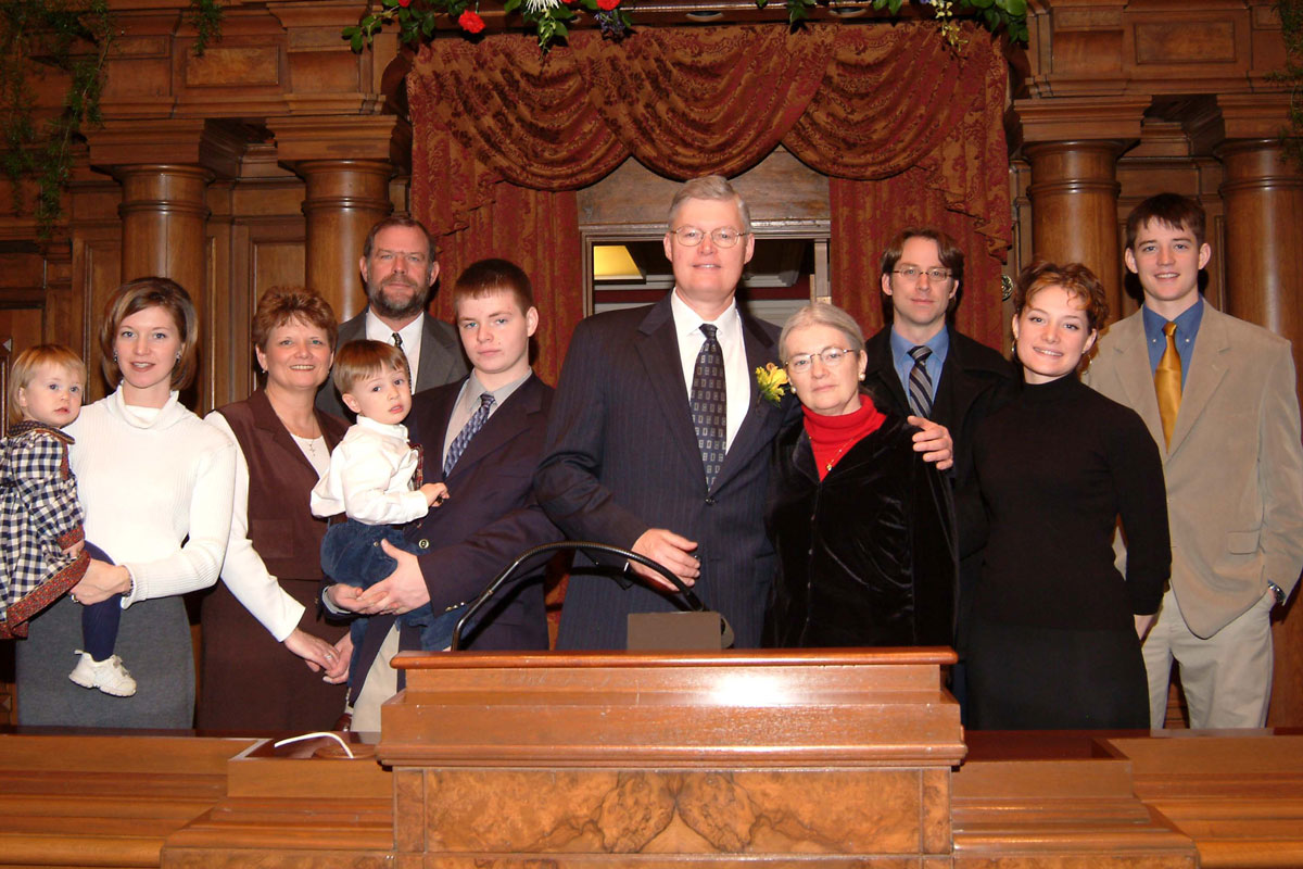 Sen. William Haine and family