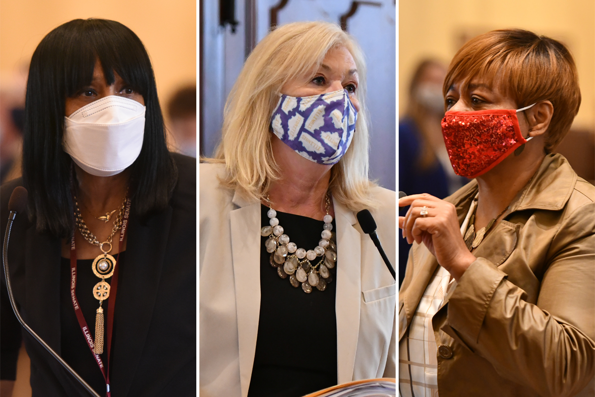 Sens. Jacqueline Y. Collins, Julie A. Morrison and Patricia Van Pelt