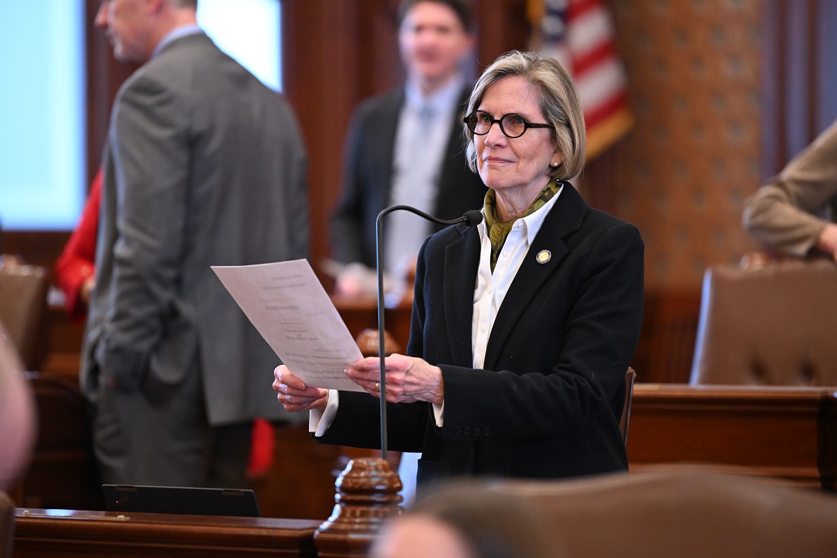 State Senator Suzy Glowiak Hilton on the Senate floor