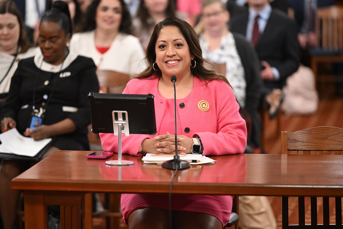 State Senator Celina Villanueva at a committee