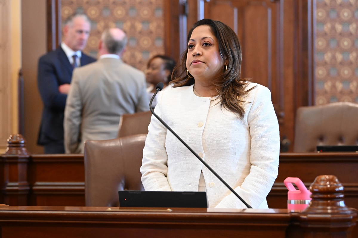 State Senator Celina Villanueva on the Senate floor