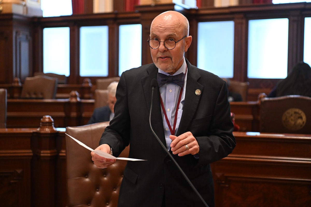 State Senator Dave Koehler addresses the Illinois Senate