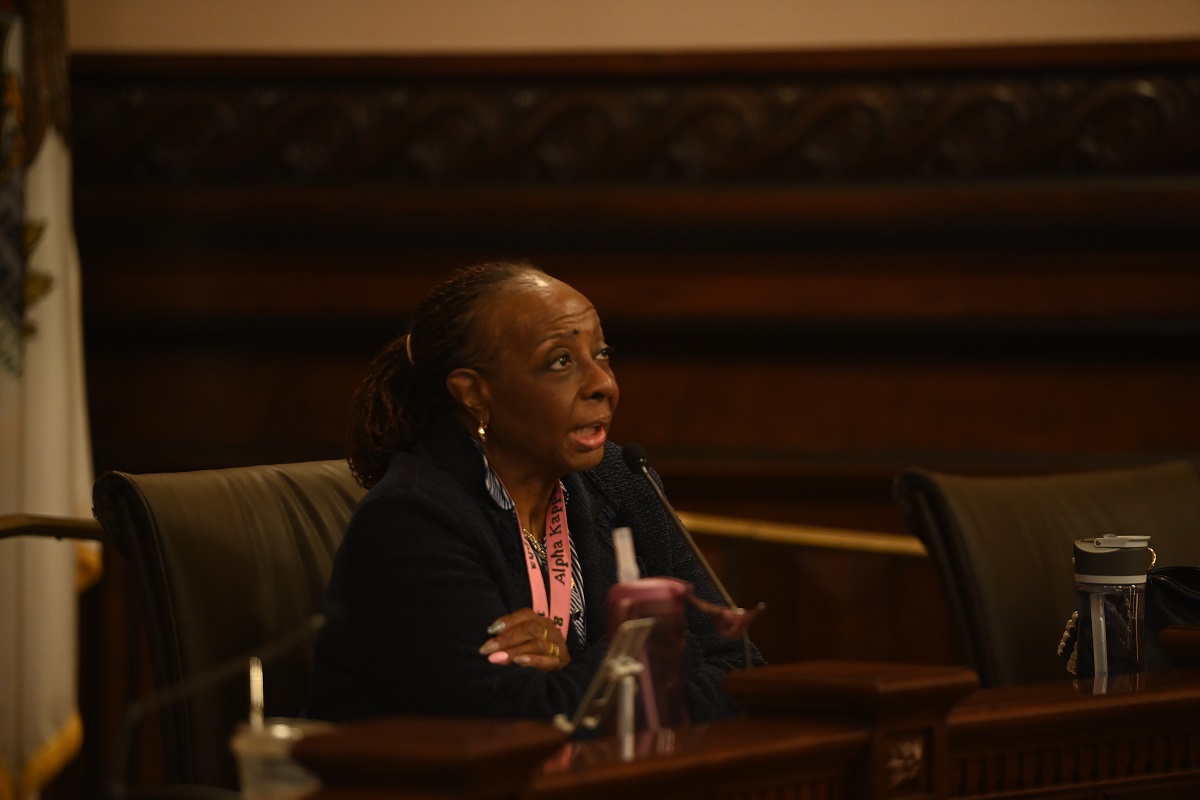 State Senator Mattie Hunter speaks in a committee