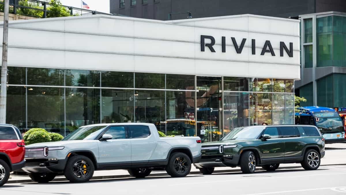 Outside of a Rivian store