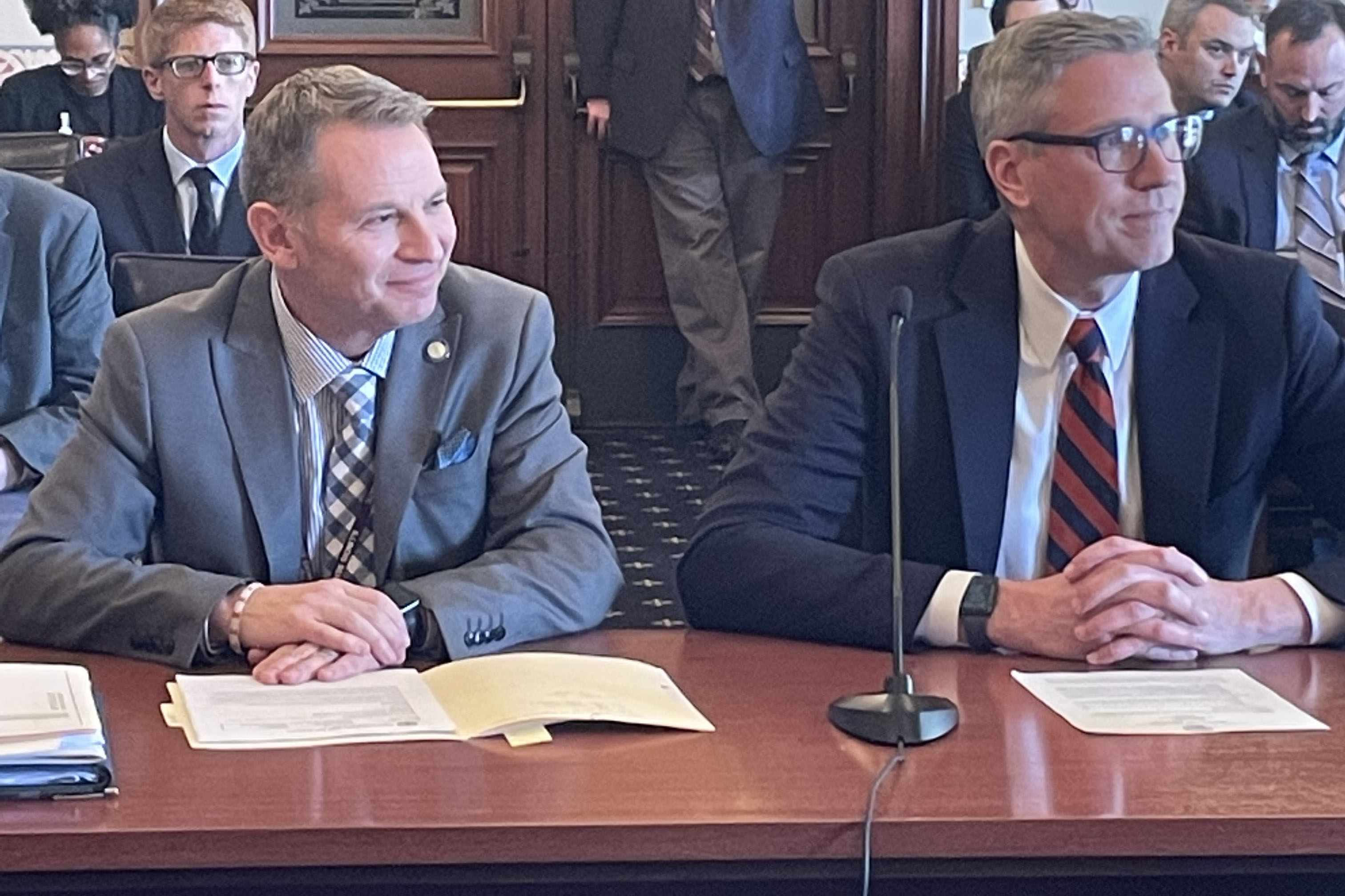 Sen. Paul Faraci and Illinois State Treasurer Michael W. Frerichs