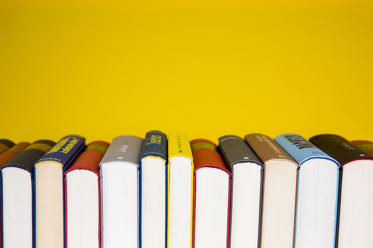 Library Books Stock yellow