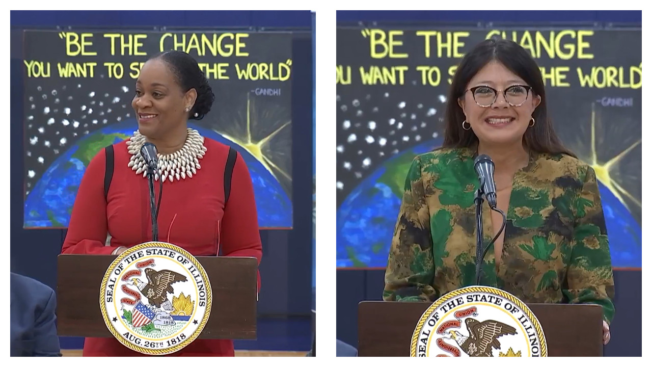 Senate Majority Leader Kimberly A. Lightford and Sen. Karina Villa